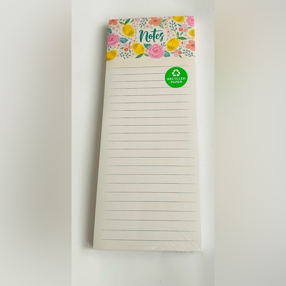 New Lined Note Pad "Notes" Pad Magnet on Back Clementine Vietnam Recycled Paper - Picture 3 of 12